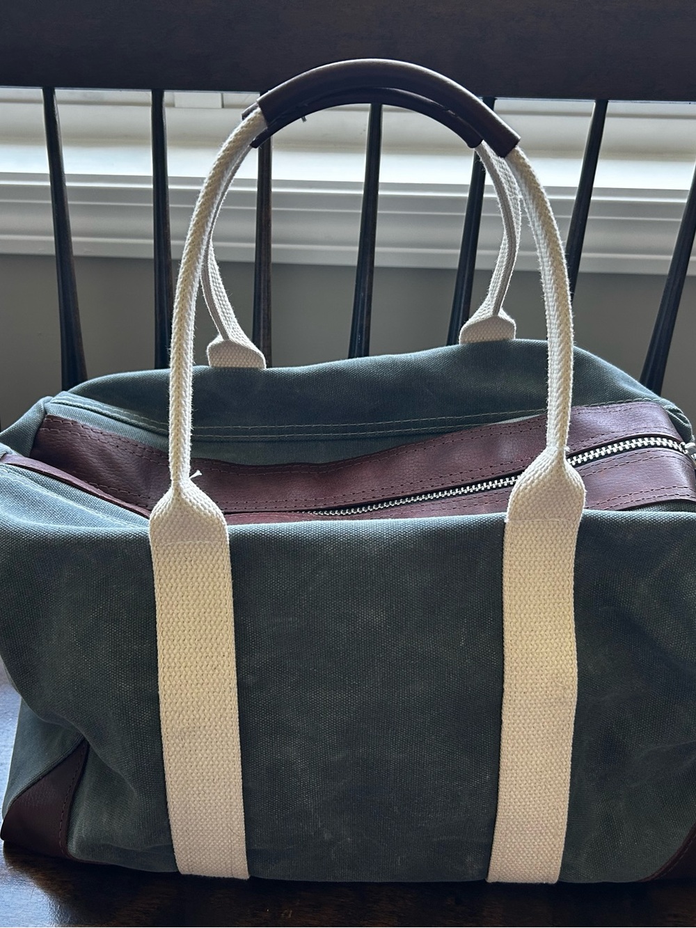 Waxed Canvas and Leather Weekend Duffle Bag Made in the USA